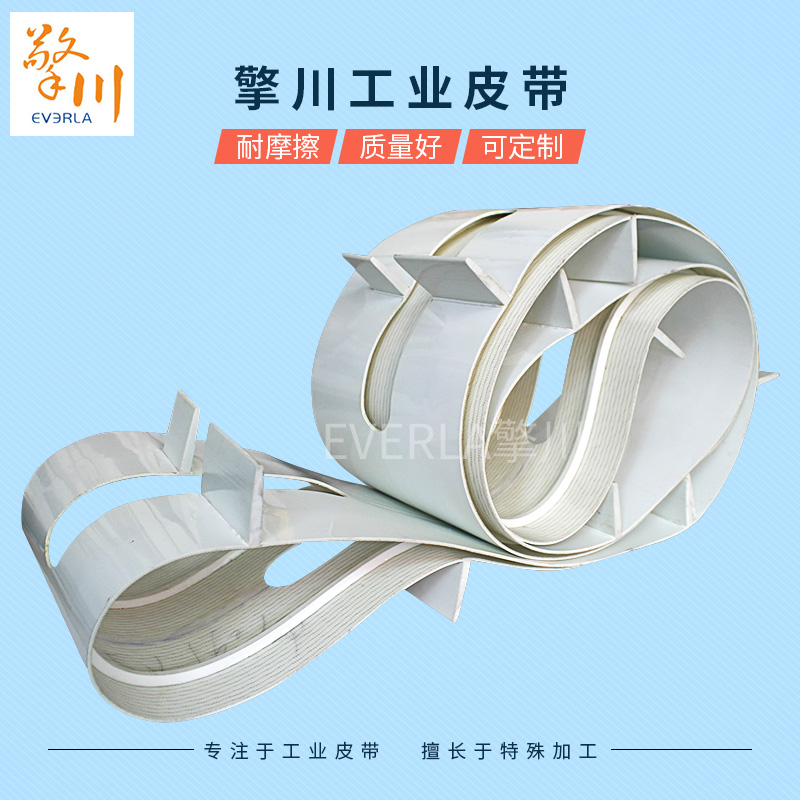 PU<a href='http://www.dsjvvrk.cn/shusongdai/' target='_blank'><u>輸送帶</u></a>打孔加擋塊