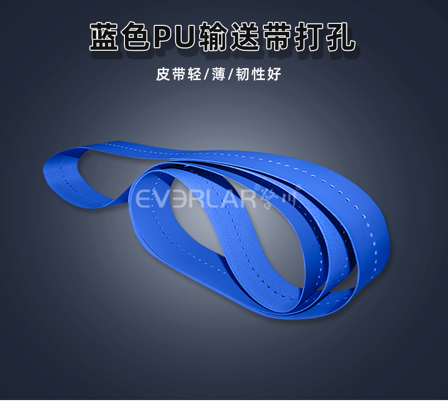 藍(lán)色PU食品<a href='http://www.dsjvvrk.cn/shusongdai/' target='_blank'><u>輸送帶</u></a>詳情01
